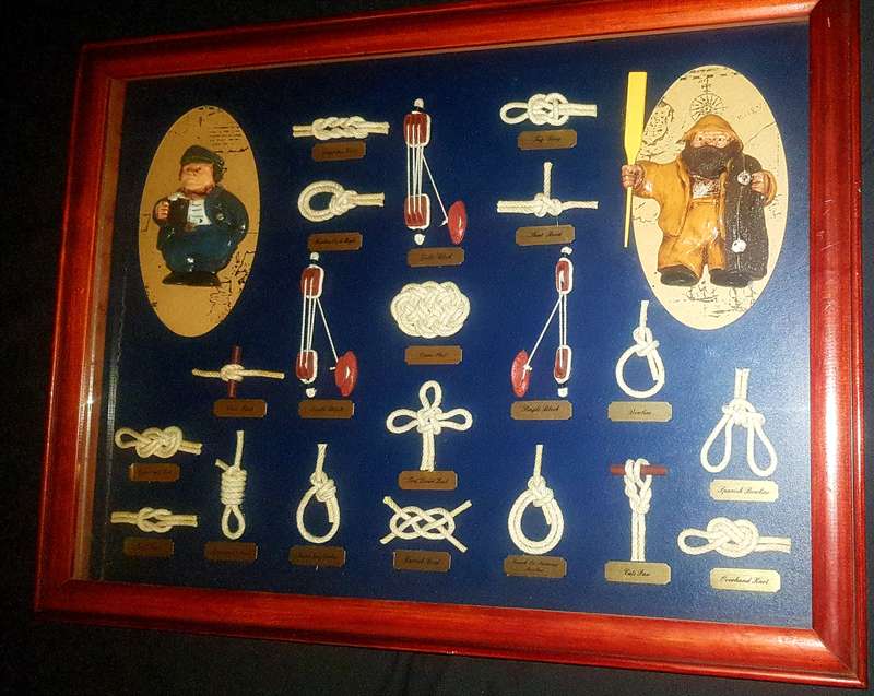 Nautical Sailor knots  Marine Characters Magnificent Framed Maritime Display Case