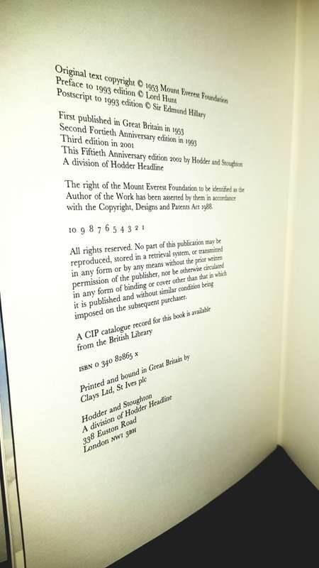 The Ascent of Everest Signed