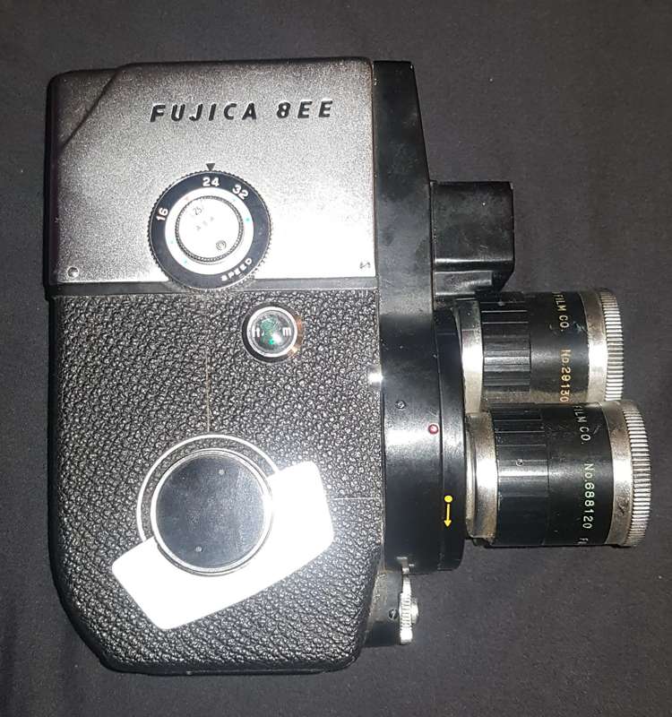 Fujica 8 E E 3 Vintage Camera 8mm Reel Film Camera w/ Three Lenses