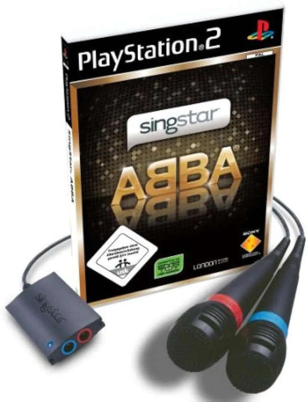 SINGSTAR ABBA PS2 + 2 WIRED MICROPHONES PS2
