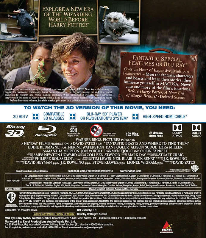 Fantastic Beasts and Where to Find Them Blu Ray 3D