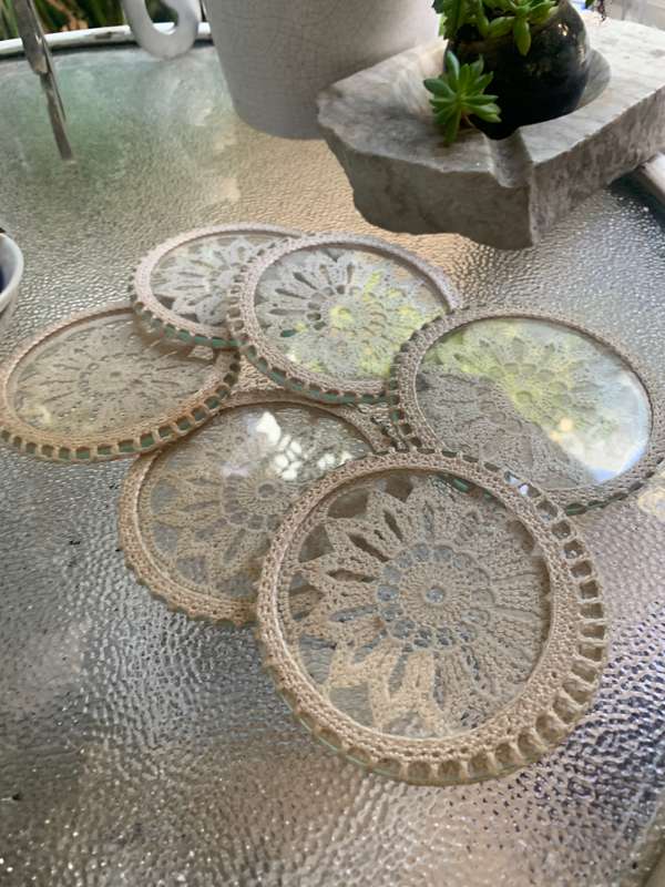 Vintage glass coasters