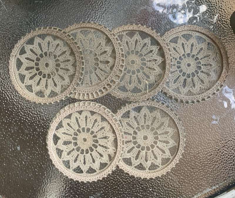 Vintage glass coasters