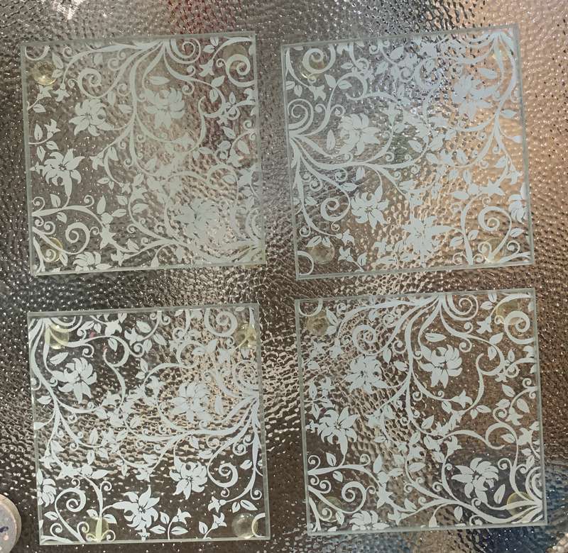 Coasters glass with intricate design