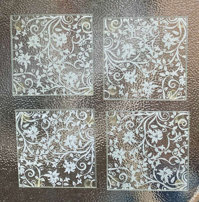 Coasters glass with intricate design