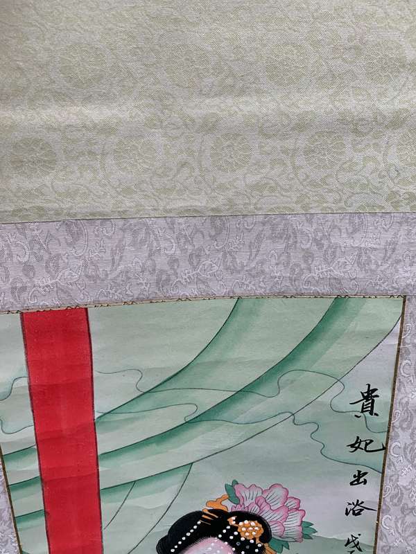 Oriental Asian scroll Blue and White porcelain roller Stamped