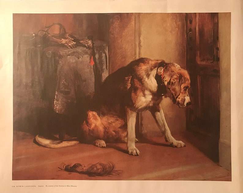 Lithograph Vintage Sir Edwin Landseer Art