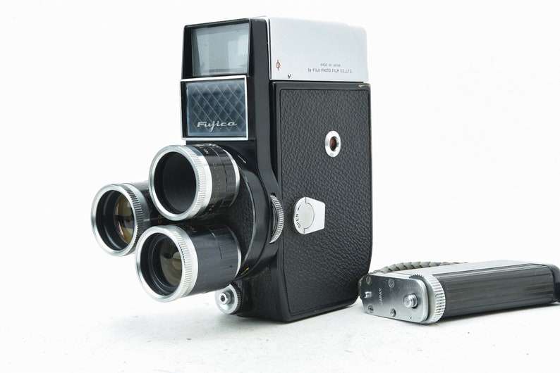 Fujica 8 E E 3 Vintage Camera 8mm Reel Film Camera w/ Three Lenses