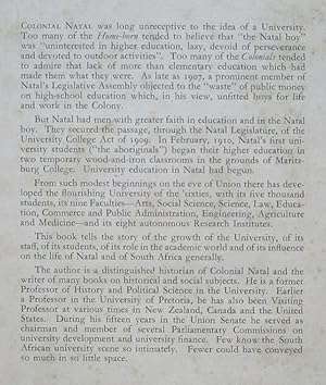 History of the University of Natal