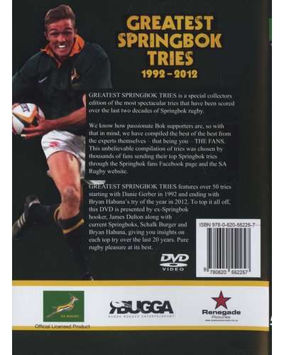 Greatest Springbok Tries DVD