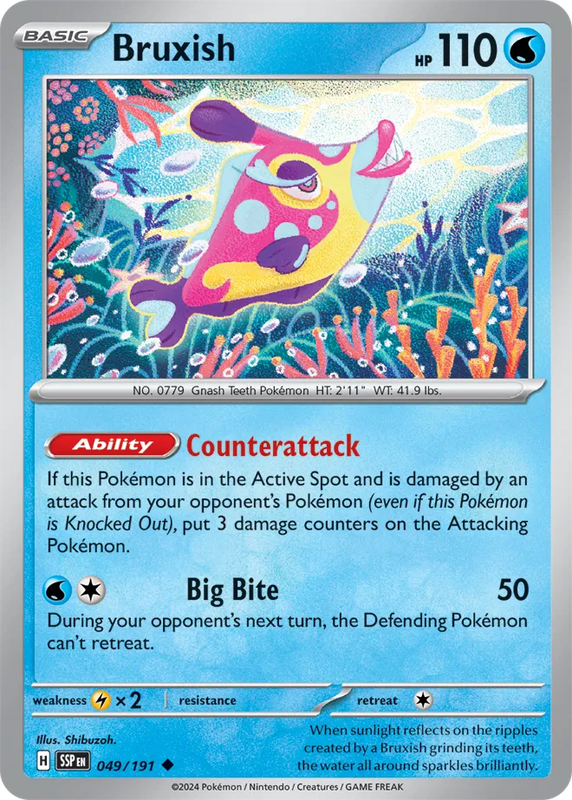 Pokemon Card - Bruxish 049/191 - Uncommon - Surging Sparks  NM