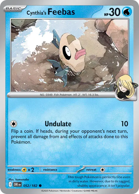 Pokemon Card - Cynthia's Feebas 052/182 - Common - Destined Rivals - NM