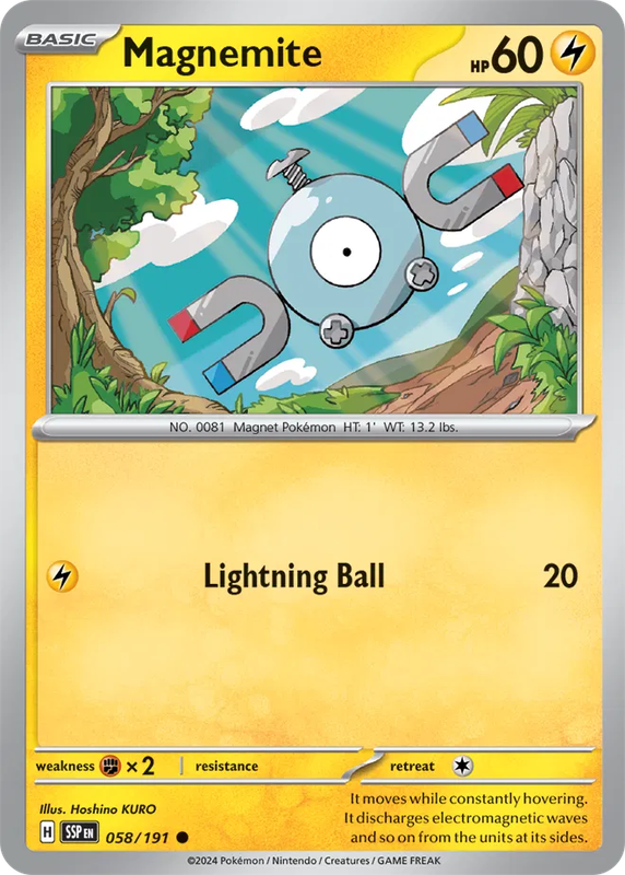 Pokemon Card - Magnemite 058/191 - Common - Surging Sparks  NM