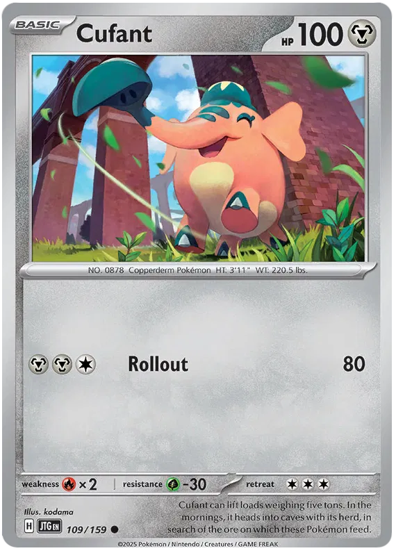 Pokemon Card - Cufant 109/159 - Common - Journey Together - NM