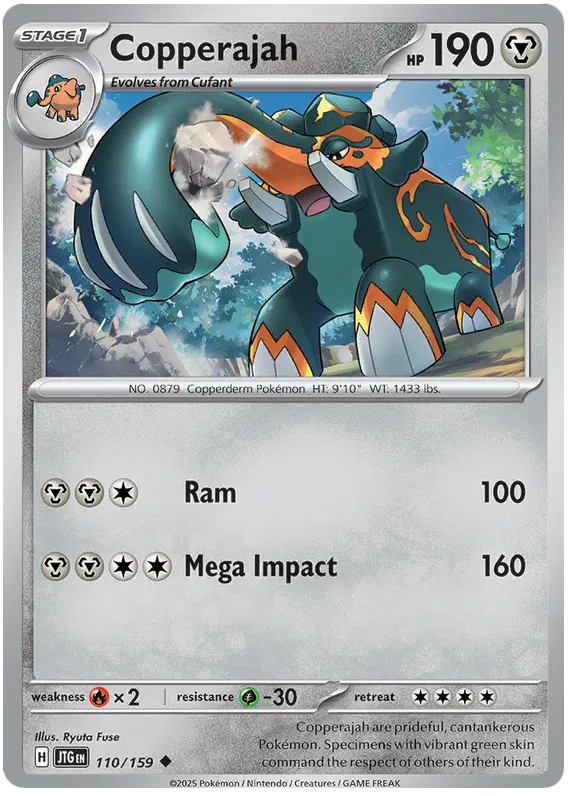 Pokemon Card - Copperajah 110/159 - Uncommon - Journey Together - NM