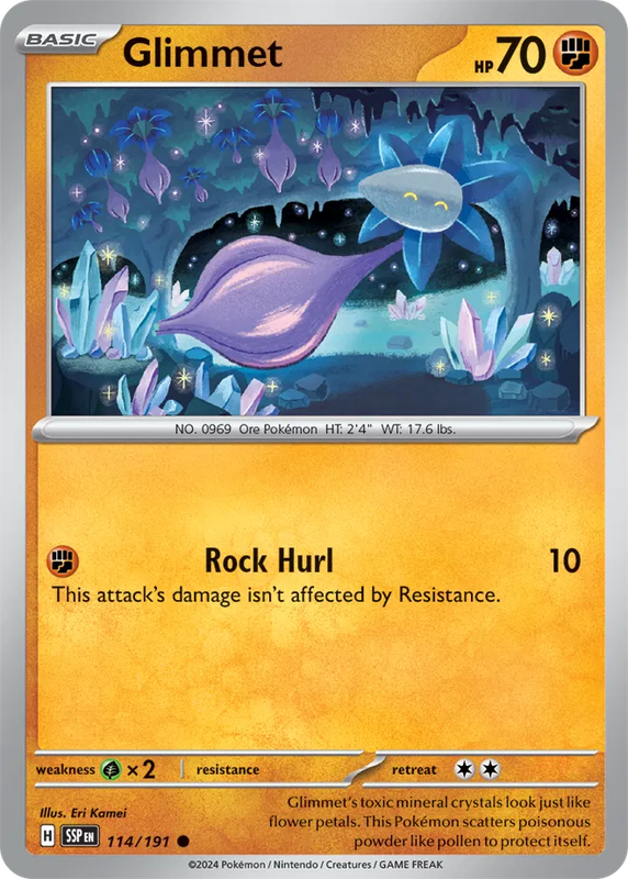 Pokemon Card - Glimmet 114/191 - Common - Surging Sparks  NM