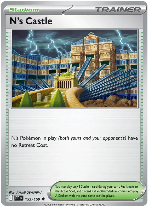 Pokemon Card - N's Castle 152/159 - Stadium Trainer - Double Rare - Journey Together - NM