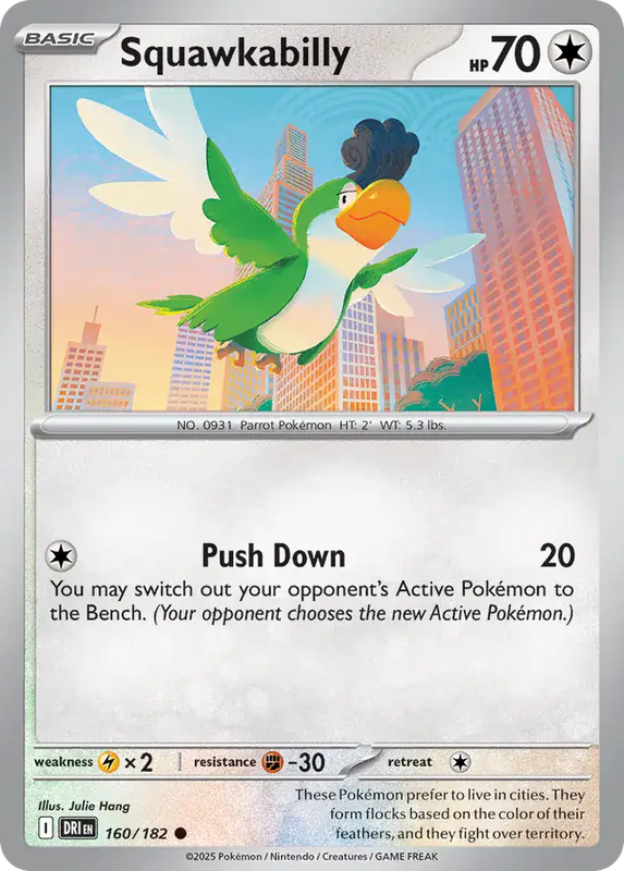 Pokemon Card - Squawkabily 160/182 - Common - Destined Rivals - NM