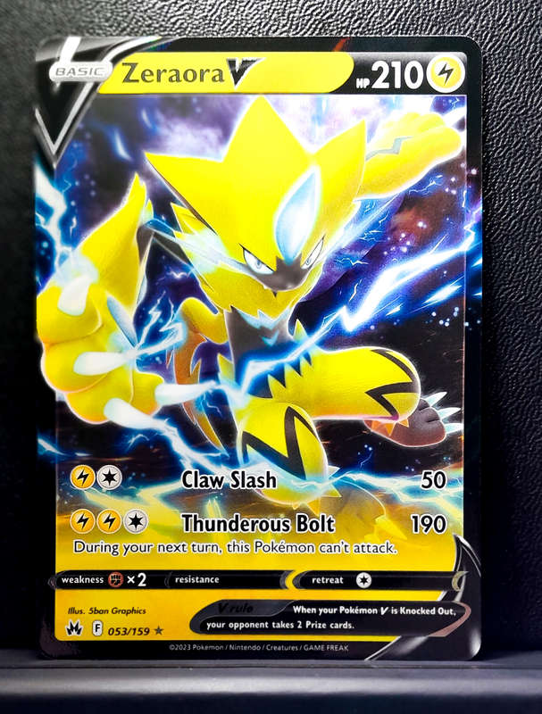Pokemon Cards - Zeraora V 053/159 - Holofoil Rare - Crown Zenith NM