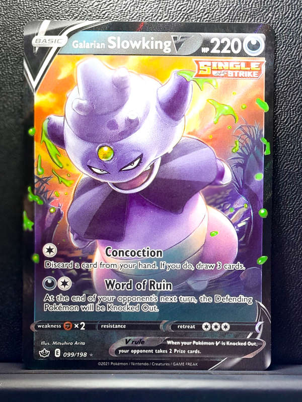 Pokemon Card - Galarian Slowking V 099/198 - Holofoil Rare - Sword & Shield, Chilling Reign NM