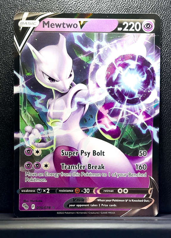 Pokemon Card - MewTwo V 030/078 - Holofoil Rare - Pokemon Go