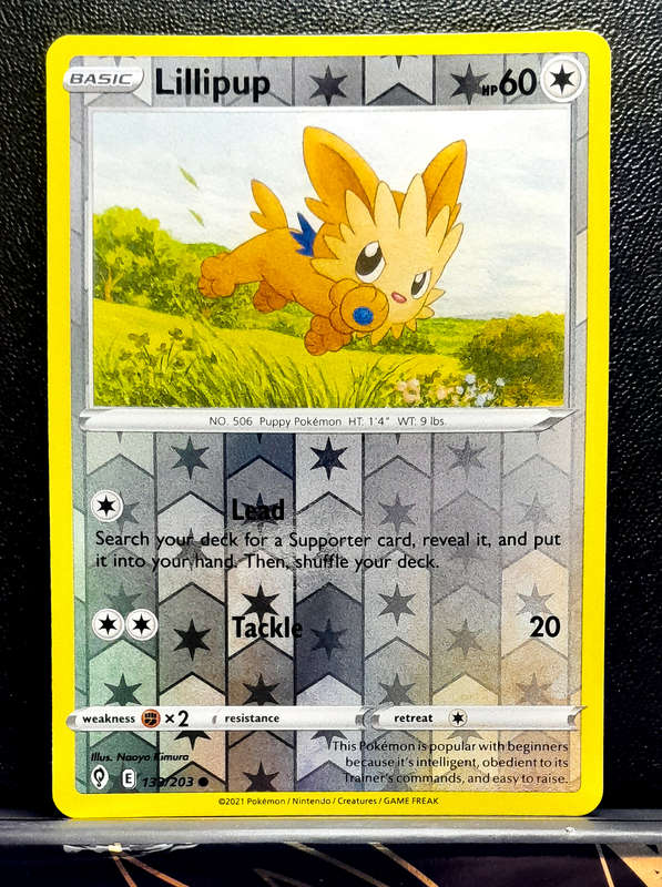 Pokemon Cards - Lillipup 133/203 - Reverse Holo - Sword & Shield Evolving Skies NM