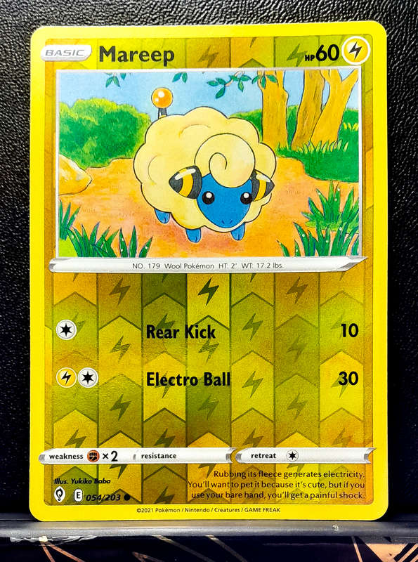 Pokemon Cards - Mareep 054/203 - Reverse Holo - Sword & Shield Evolving Skies NM