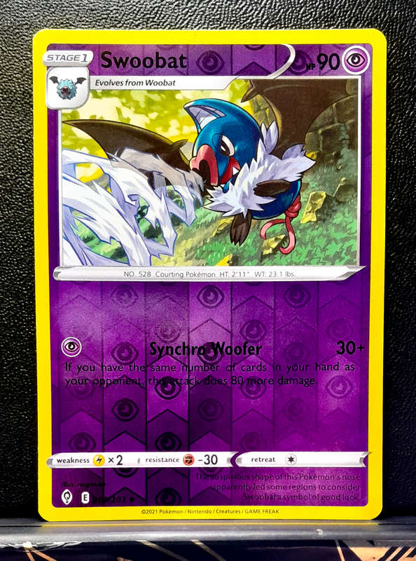 Pokemon Cards - Swoobat 069/203 - Reverse Holo - Sword & Shield Evolving Skies NM