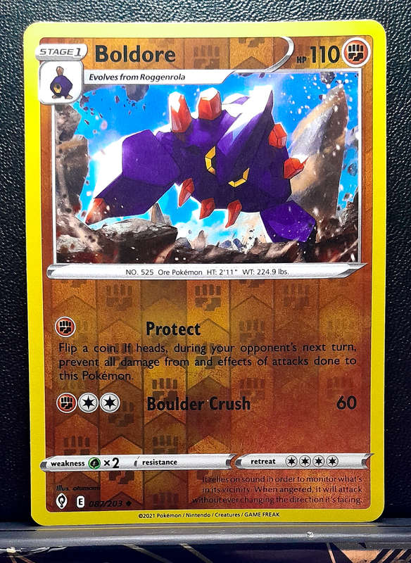 Pokemon Cards - Boldore 087/203 - Reverse Holo - Sword & Shield Evolving Skies NM