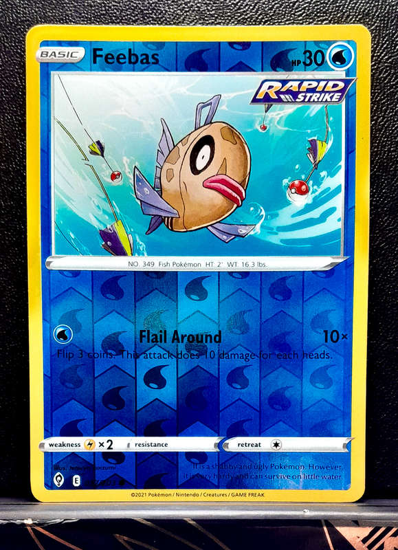 Pokemon Cards - Feebas 037/203 - Reverse Holo - Sword & Shield Evolving Skies NM