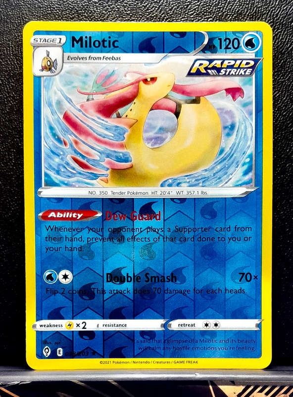 Pokemon Cards - Milotic 038/203 - Reverse Holo Rare - Sword & Shield Evolving Skies NM