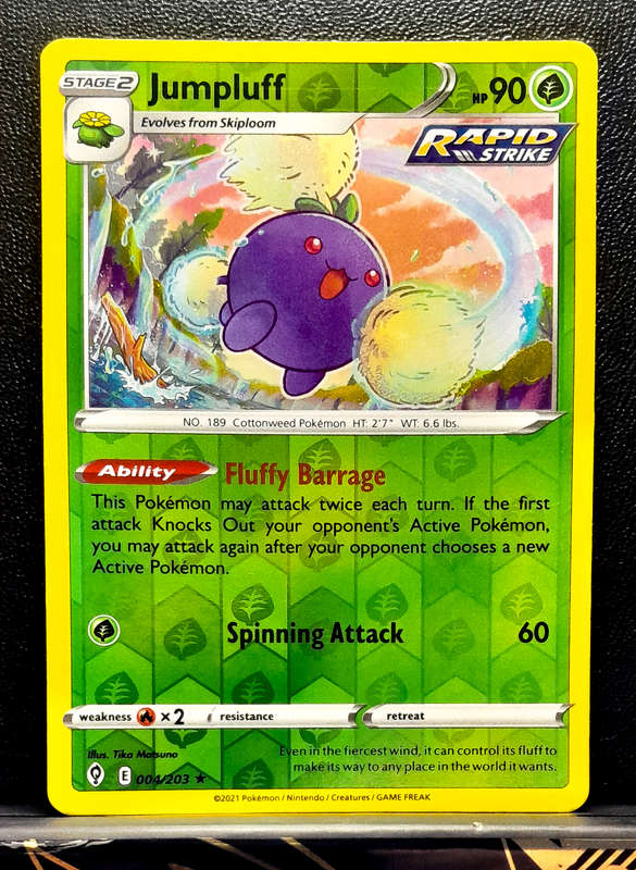Pokemon Cards - Jumpluff 004/203 - Reverse Holo Rare - Sword & Shield Evolving Skies NM