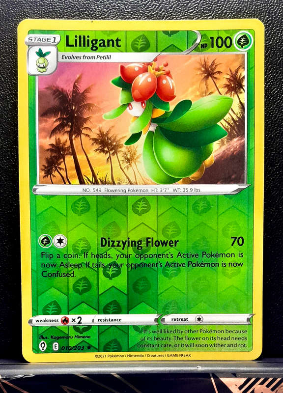 Pokemon Cards - Lilligant 010/203 - Reverse Holo Rare - Sword & Shield Evolving Skies NM