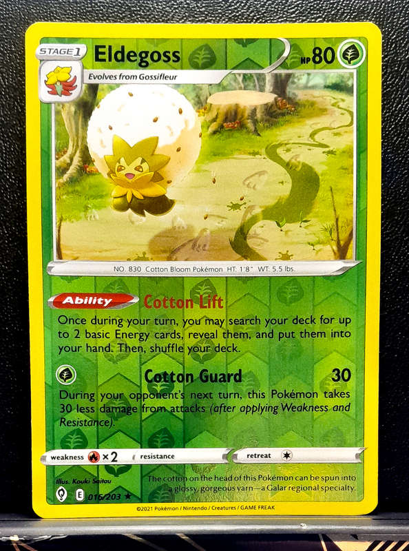 Pokemon Cards - Eldegoss 016/203 - Reverse Holo Rare - Sword & Shield Evolving Skies NM