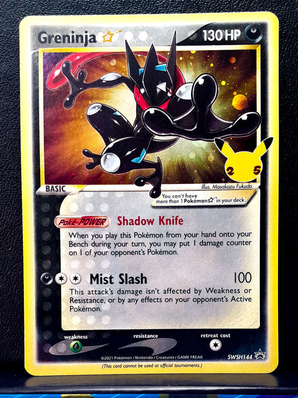 Pokemon Card - Gold Star Greninja SWSH144 - Black Star Promo Holofoil - Celebrations 25th Anniversay