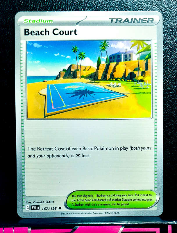Pokemon Card - Beach Court 167/198 - Trainer - Scarlett & Violet Base Set