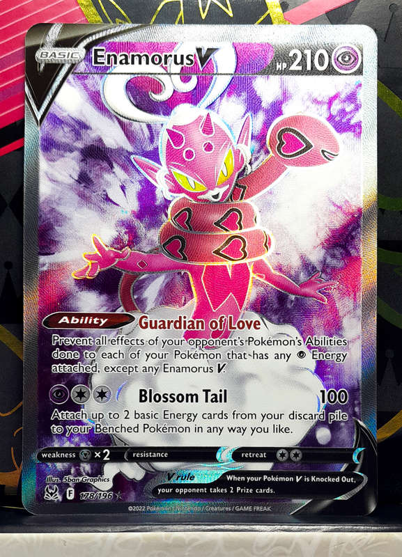 Pokemon Card - Enamorus V 178/196 - Textured Full Art - Lost Origins