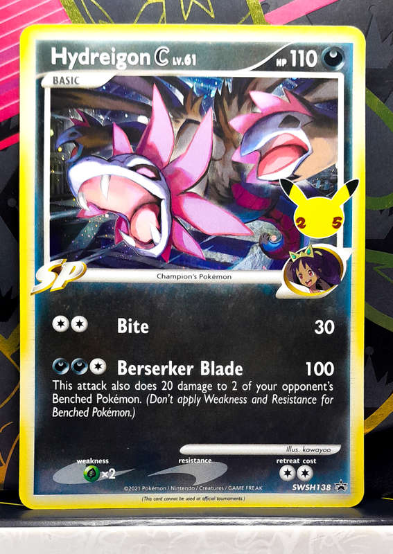Pokemon Card - Hydreigon C VL.61  SWSH138 - Black Star Promo Holofoil - Celebrations 25th Anniversay