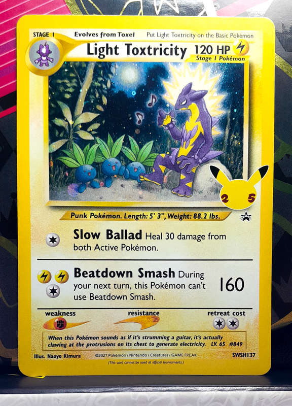Pokemon Card - Light Toxtricity  SWSH137 - Black Star Promo Holofoil - Celebrations 25th Anniversay