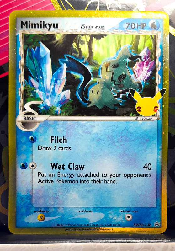 Pokemon Card - Mimikyu SWSH136 - Black Star Promo Holofoil - Celebrations 25th Anniversay