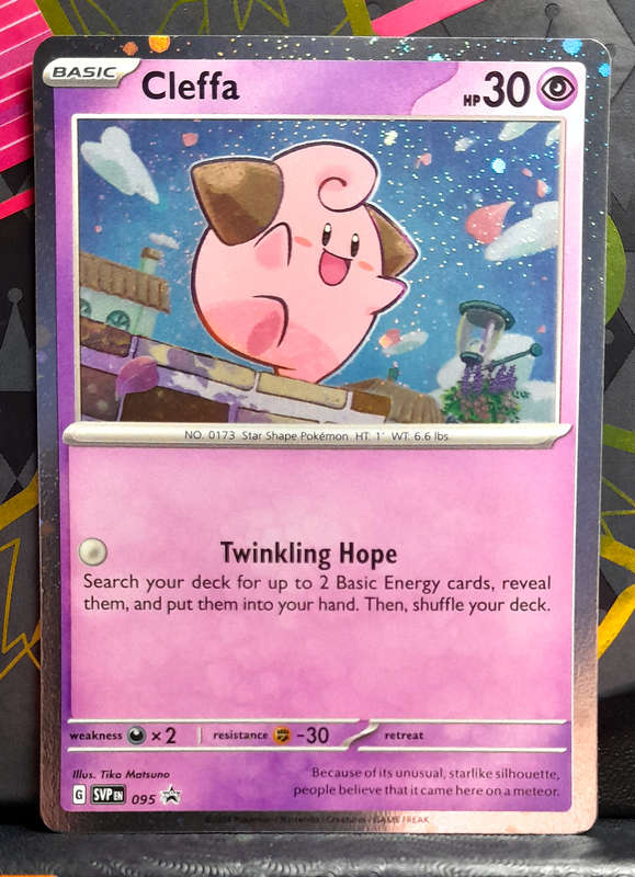 Pokemon Card - Cleffa SVP095 - Cosmo Holo - Scarlet & Violet  Black Star Promo