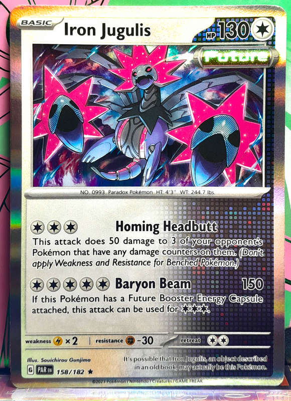 Pokemon Card - Iron Jugulis 158/182 - Holofoil Rare - Paradox Rift NM