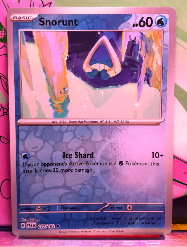 Pokemon Card - Snorunt 037/182 - Reverse Holofoil - Paradox Rift NM
