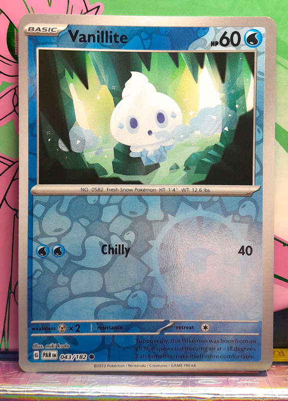 Pokemon Card - Vanillite 043/182 - Reverse Holofoil - Paradox Rift NM