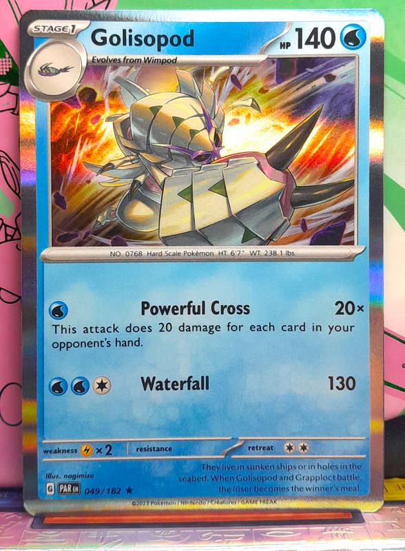 Pokemon Card - Golisopod 049/182 - Holofoil Rare - Paradox Rift NM