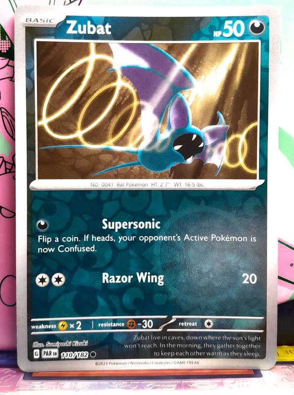 Pokemon Card - Zubat 110/182 - Reverse Holofoil - Paradox Rift NM
