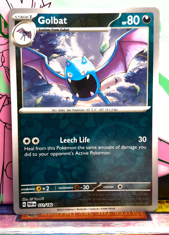 Pokemon Card - Golbat 111/182 - Reverse Holofoil - Paradox Rift NM
