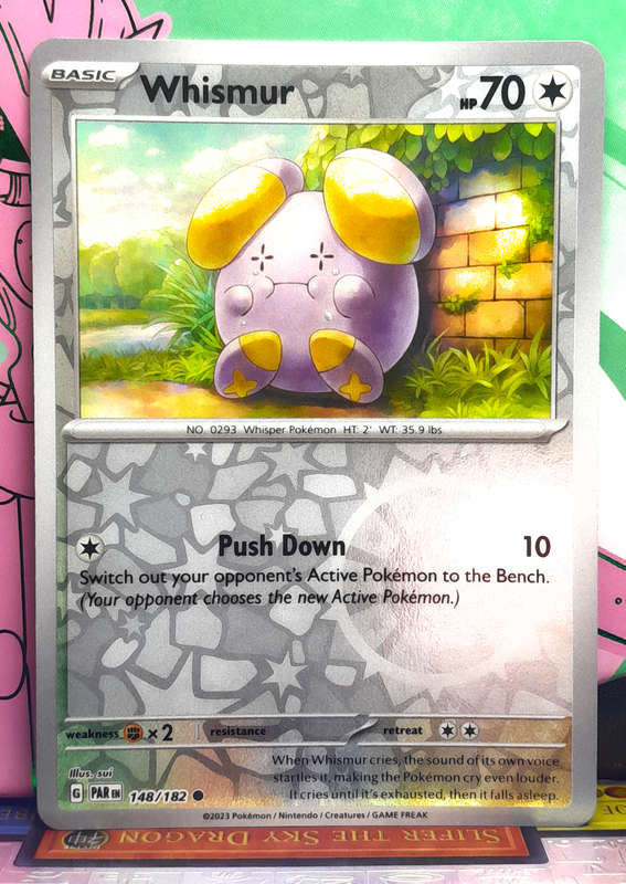 Pokemon Card - Whismur 148/182 - Reverse Holofoil - Paradox Rift NM