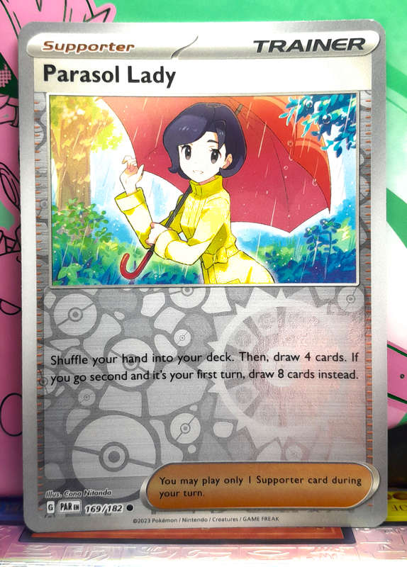 Pokemon Card - Parasol Lady 169/182 - Reverse Holofoil - Paradox Rift NM