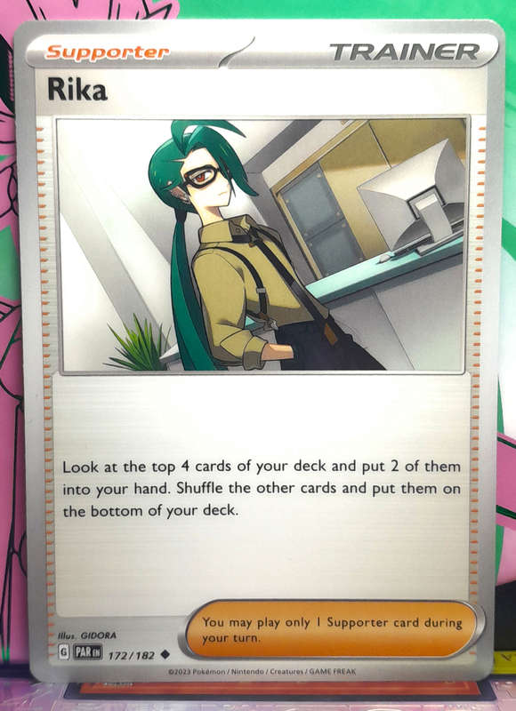 Pokemon Card - Rika 172/182 - Trainer - Paradox Rift NM